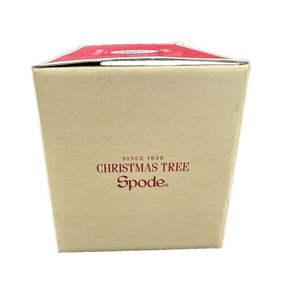 Spode Black and White Porcelain Christmas Tree Mug and Spoon Set New in Box - Picture 5 of 12